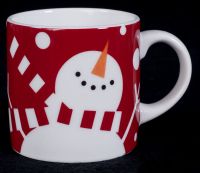 Crate & Barrel Christmas Holiday Winter Snowman Coffee Espresso Mug